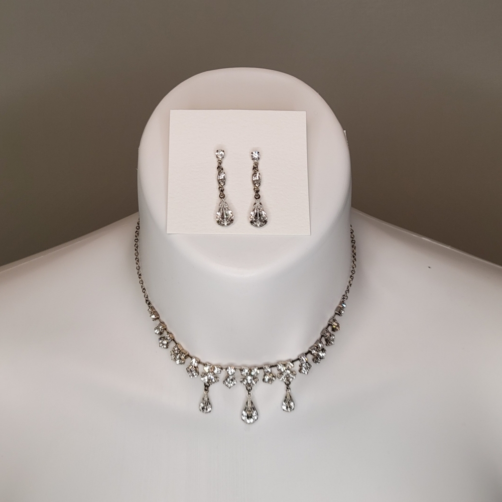 Fashion Jewelry Set Faux Diamond Earrings and Necklace